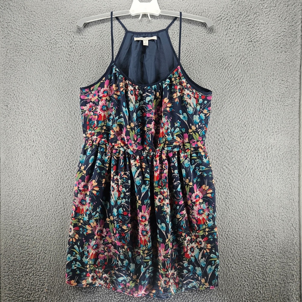 LC Lauren Conrad Slip Dress Size 14 Colorful Floral Print Elastic Waist Lined 14